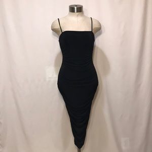 Black Uptown ruched brand new never worn dress